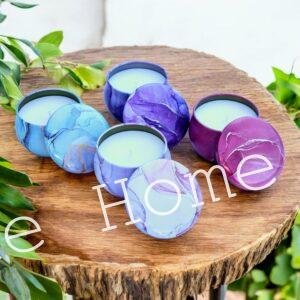 Mermer Desenli Mum Koleksiyonu