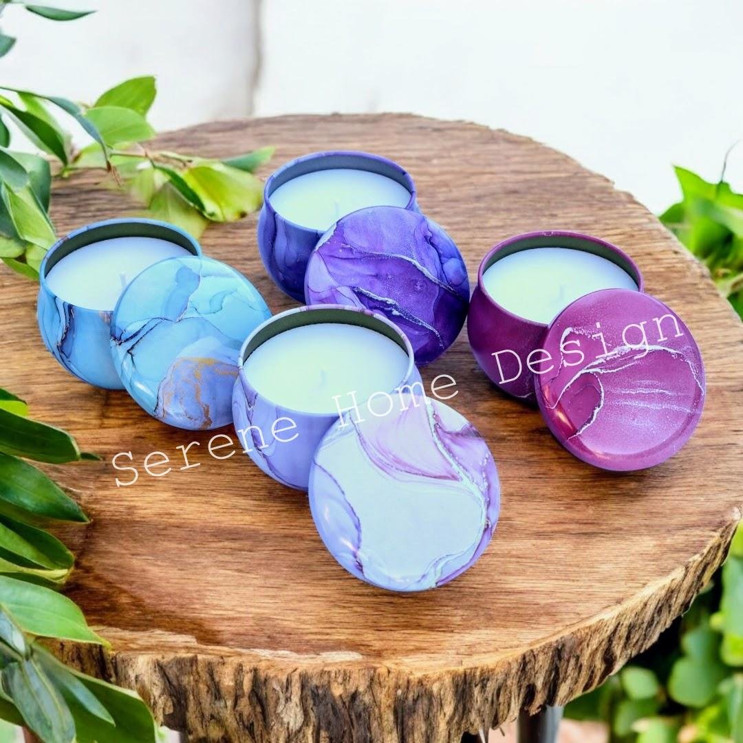 Mermer Desenli Mum Koleksiyonu